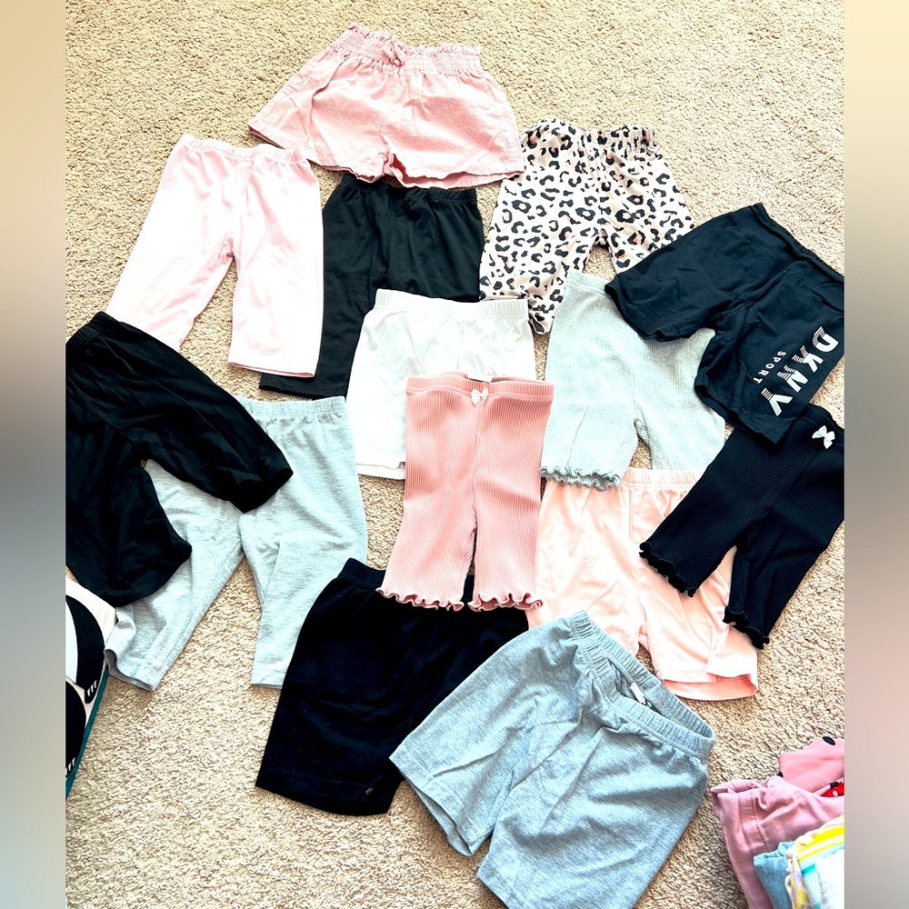 Girl shorts, biker shorts, leggings, dresses. Good condition. All for $40